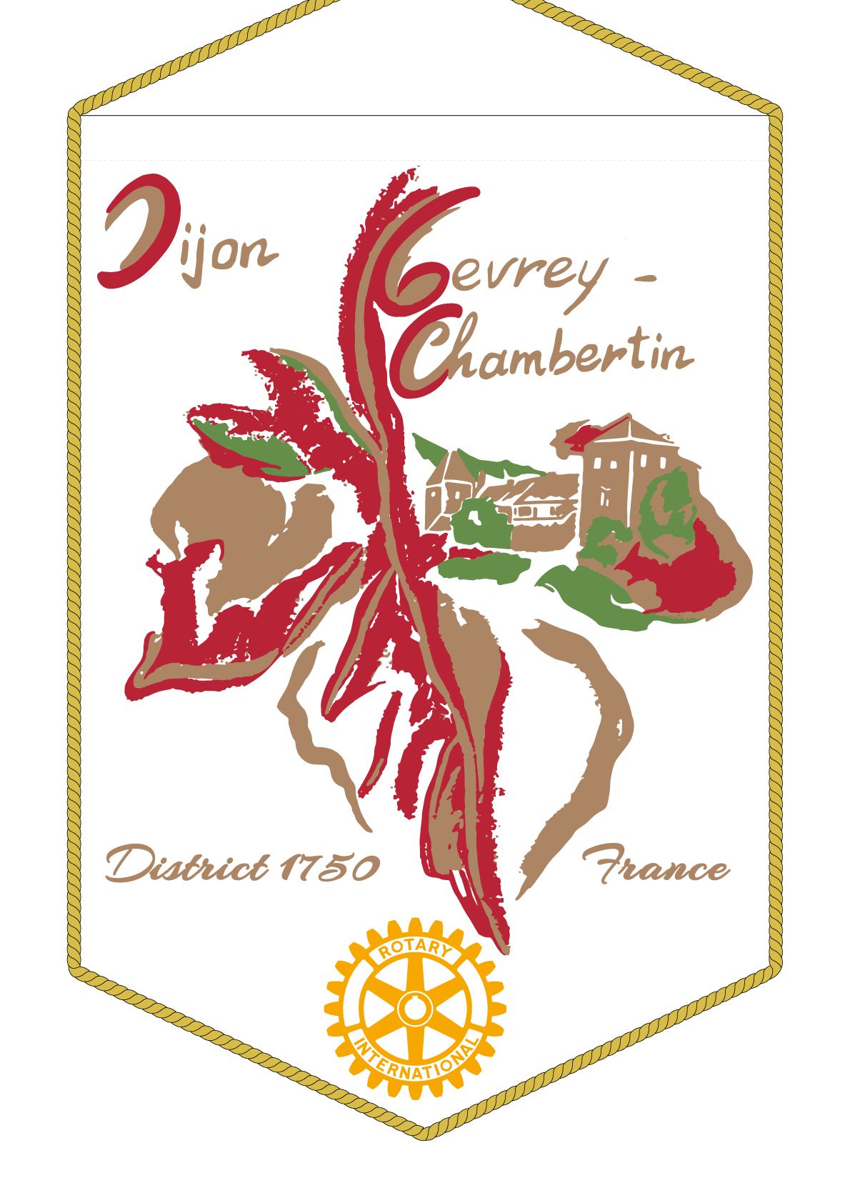 FANION ROTARY CLUB DIJON GEVRAY CHAMBERTIN