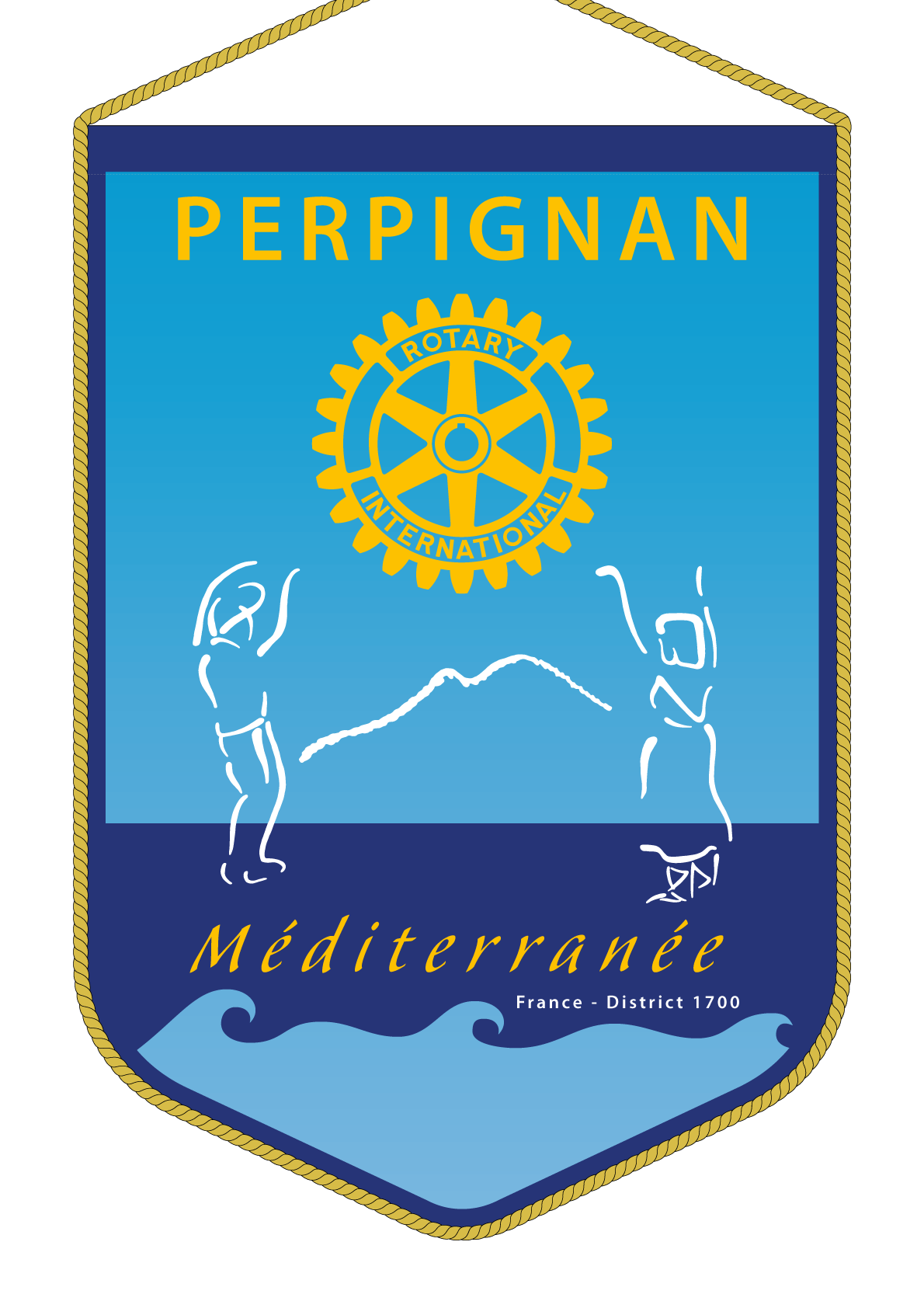 FANION ROTARY CLUB PERPIGNAN MEDITERRANEE